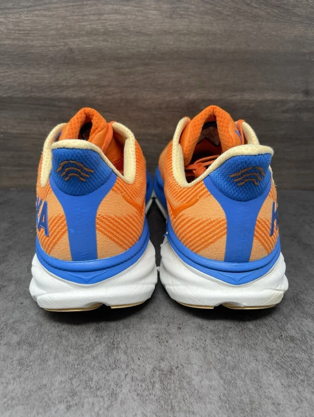 HOKA Clifton 9 Vibrant Orange Impala Mens Size 13 Running Walking Shoes Sneakers